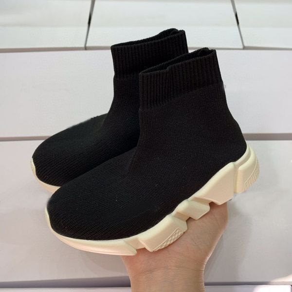 

2020 whole triple s city sock knit breathe children running shoes boy girl youth kid sport sneaker size 2835, Black