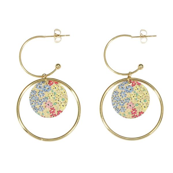 

long graffiti european american earrings big circle alloy exaggerated boho earrings, Silver