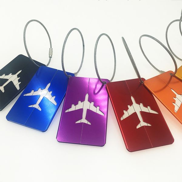 200 Stück DHL 8 Farben Aluminiumlegierung Reisegepäckanhänger Metall Blank Gepäckanhänger an Bord Wasserdichte Plastikkartenabdeckung