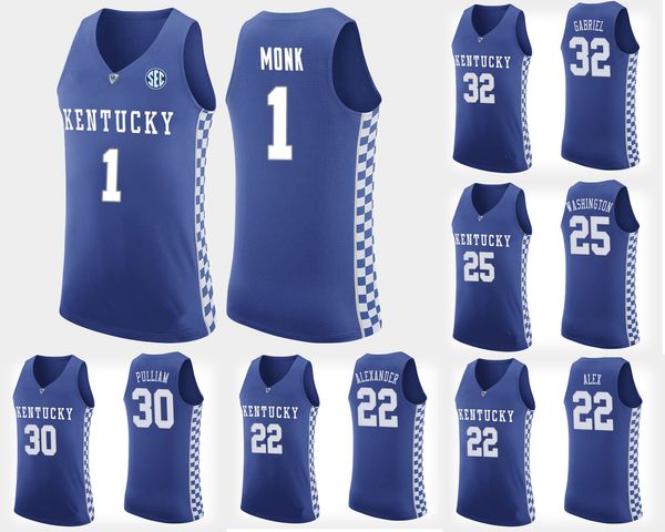 

alex poythress stitched men's kentucky wildcats shai gilgeous-alexander dillon pulliam wenyen gabriel blue white ncaa college jersey, Black