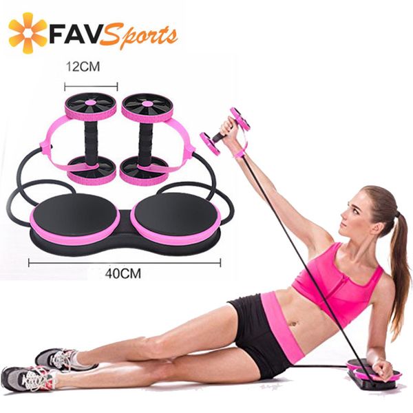 

dual wheel fitness trainer abdominal fitness ab roller crossfit resistance pull rope body building abs simulator home gym