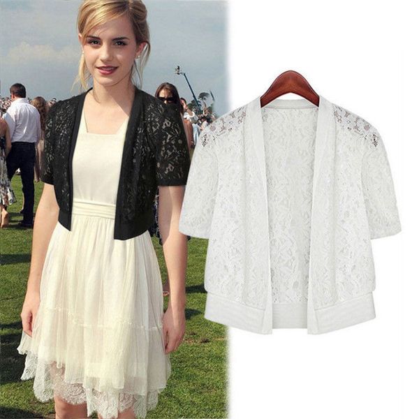 

2018 plus size women clothing 5xl 4xl xxxl ladies white lace blouse summer cardigan coat black crochet female blouse shirt