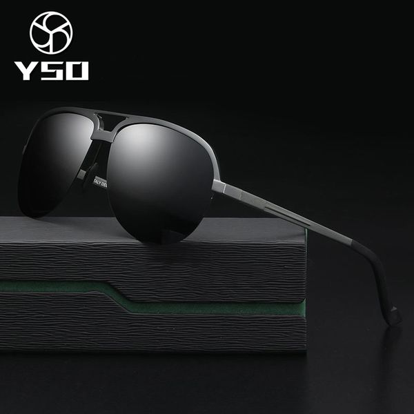 

yso sunglasses men polarized uv400 aluminium magnesium frame tac lens sun glasses driving glasses pilot accessory for men 8579, White;black