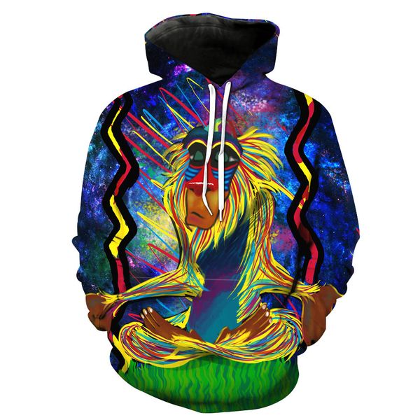 

trade digital printing with hat pocket cover men's tide hat men's sanitary clothes sweatshirts printing blouse hoodies, Black