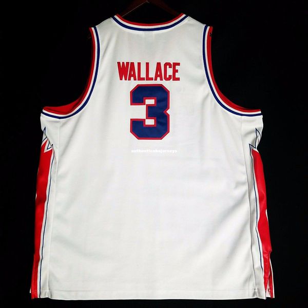 

100% stitched #3 ben wallance rbk wholesale hwc jersey mens white vest size xs-6xl stitched basketball jerseys ncaa, Black;blue