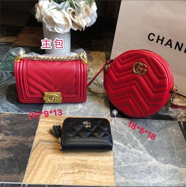

three-piece designers handbag explosion models selling style real leather high leather quality luxury handbag handbag shoulder bag--23