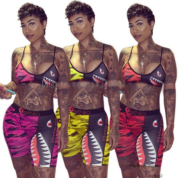 

women ethika swimwear bikini ins tie up bra +shorts half length pants tracksuit patchwork etws1 shark striped best, White;black