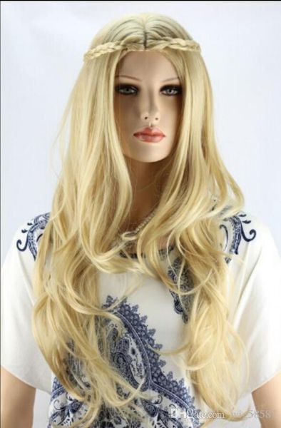 

fashion full hair wig cosplay party long natural curly anime wigs, Black;brown