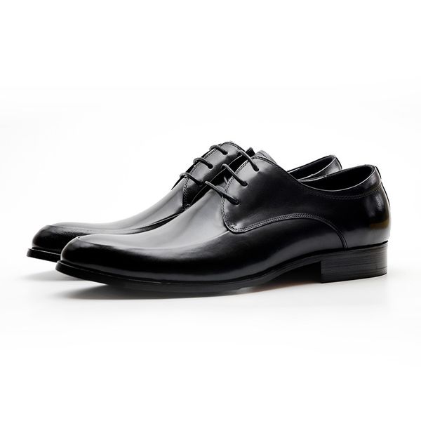 

explosion models new summer men's shoes england pointed shoes business european version of men's leather wedding free, Black