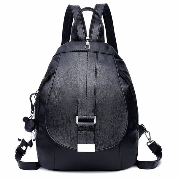 

sleeper #401 2018 new backpack bag multi-purpose dual-use chest bag soft leather mother mochila solid color ing