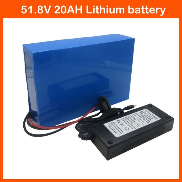 

1500w 52v 20ah lithium battery 52v electric bicycle battery 14s 51.8v e-bike motorcycle battery 52v 20ah 30a bms 2a charger