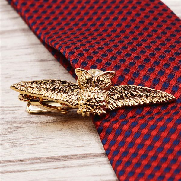 

personality owl tie clips vintage design french style man shirts cuffs cuff links for men t006, Silver;golden