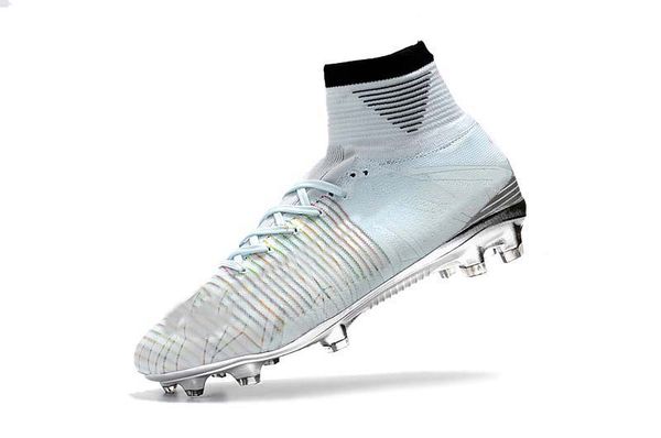 

mens/woman/kids football boots superfly v tf/ic/fg soccer shoes mercurial superfly v ronalro white silver soccer cleat