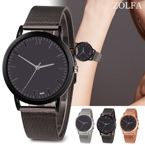 

brand womens watches quartz casual watch women stainless steel mesh strap ultra thin dial clock relogio masculino, Slivery;brown