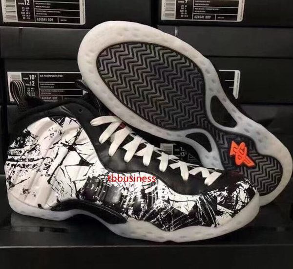 

новый 2020 пенни хардауэй пены один мужская баскетбольная обувь черный белый граффити мужская баскетбольная обувь хэллоуин спрей обувь