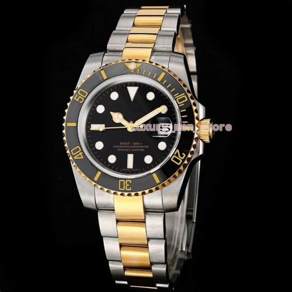 

2019 100% Дайвинг плавание Роскошные часы Мужские 2813 Автомат 116610 Золото Черные часы Gl