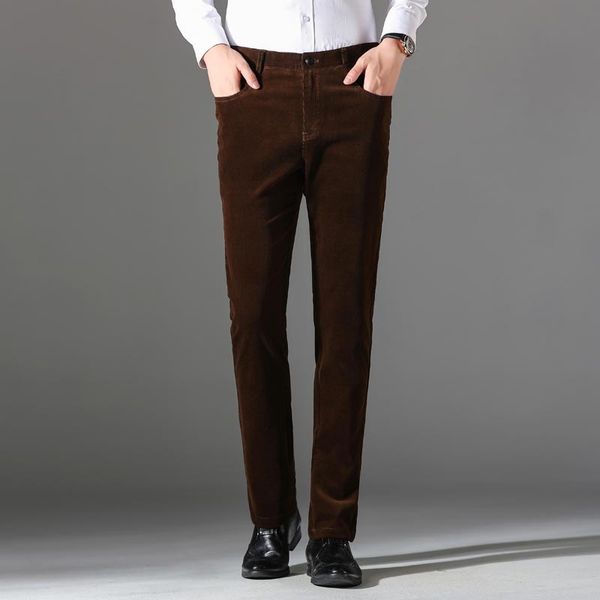 

winter corduroy pants men fashion slim men trousers casual khaki black stretch pants for patalon homme