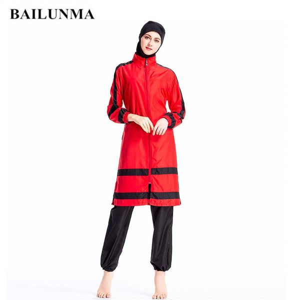 

bailunma new arabian swimsuit ladies islamic burkinis muslim swimwear long sleeve thin sportswear conservative muslimah swimsuit