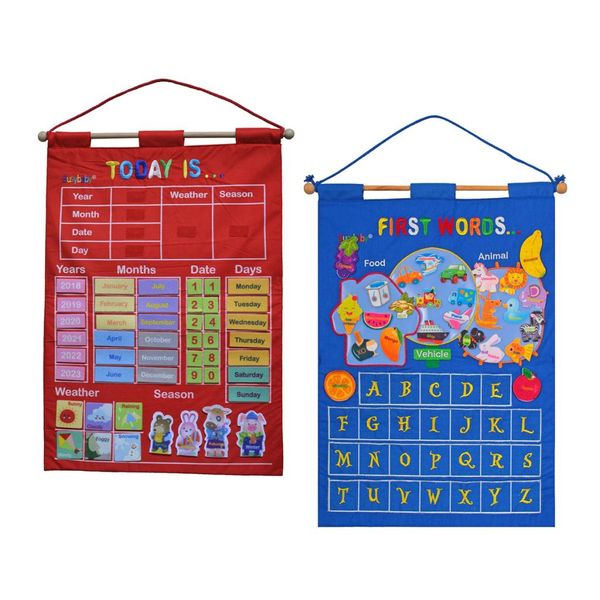 

calendar wall chart for kids weather season date week months learning - educational aids for preschool kindergarten classroom