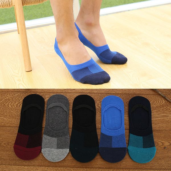 

cotton men socks men's short low cut crew socks patchwork fashion male casual ship short no show socks, Black