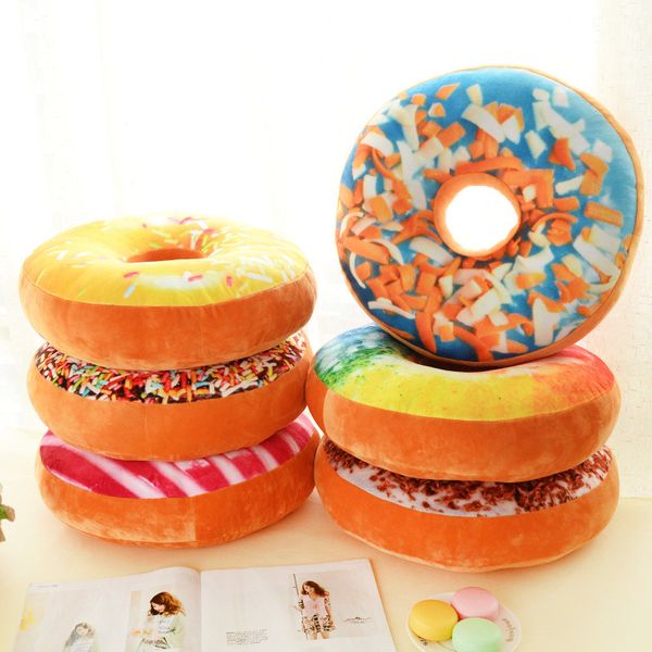 

1pcs xmas 40cm sofa decorative cute simulation cushion soft plush pillow without stuffed seat pad donut foods cushion case toys