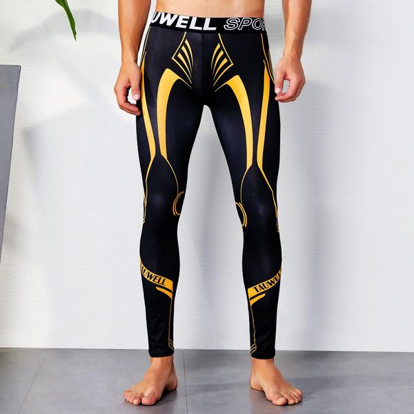 

fashion new men tight trouser yoga fitness leggings gym tight jogger pants, Black