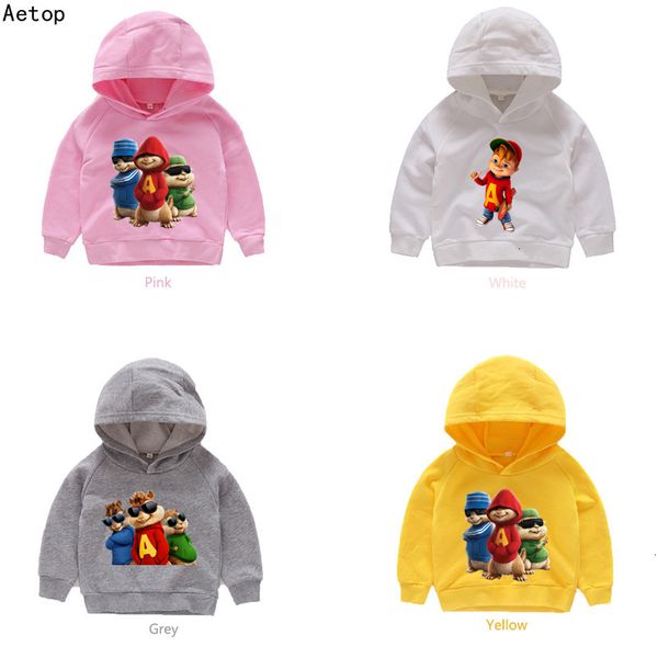 

wholesale alvin and the chipmunks winter print hooded sweatshirt boys girls funny color kid o-neck children cartoon baby, Black