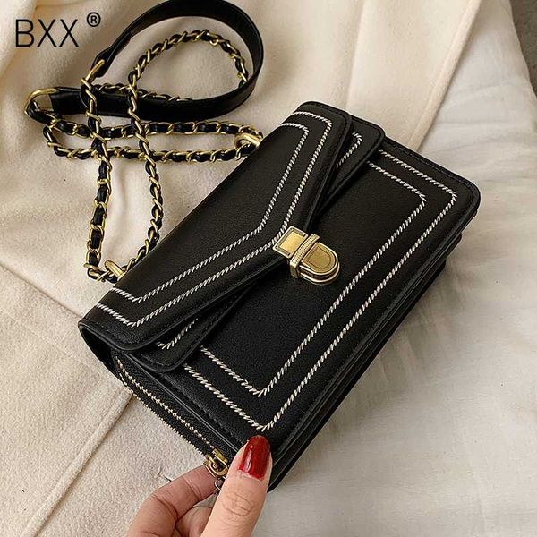 

bxx] chain pu leather crossbody bags for women 2020 spring all-match flap shoulder messenger bag female fashion handbags hk178
