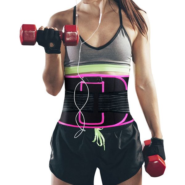 

belly weight loss fat burn waist support belt with pocket elastic compression sweating lumbar warmer protection sports wrap, Black;gray