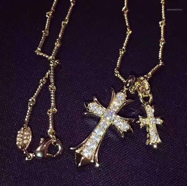 

cross necklace pendant necklace pseudo gold for women's high jewelry christmas party gift gold color1, Silver