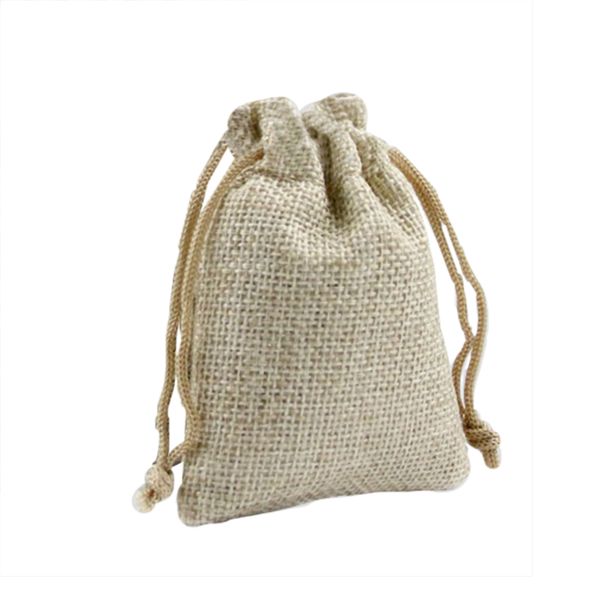 

sale 50pcs wedding burlap jute linen favour candy gift bags drawstring pouch z