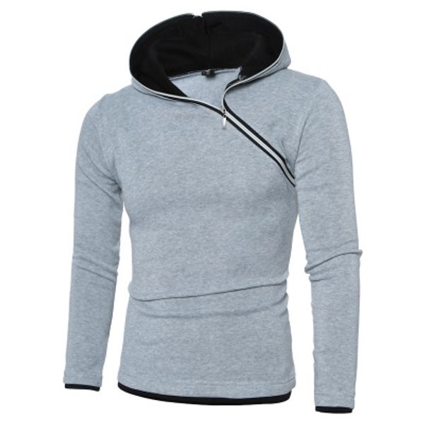 

2020 new arrival mens solid color hoodie with zipper fashion men casual streetwear sweatshirts with hooded large size clothing, Black