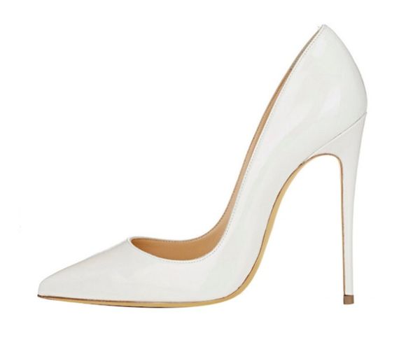 

designer high heels patent leather peep pointed toe women pumps platform 12cm wedding dress shoes 34-44, Black
