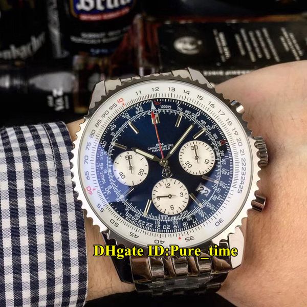 

Navitimer AB012012 Blue Dial White Subdial Miyota Quartz Chronograph Mens Watch Stopwatch Stainless Steel Bracelet Sport New Watches