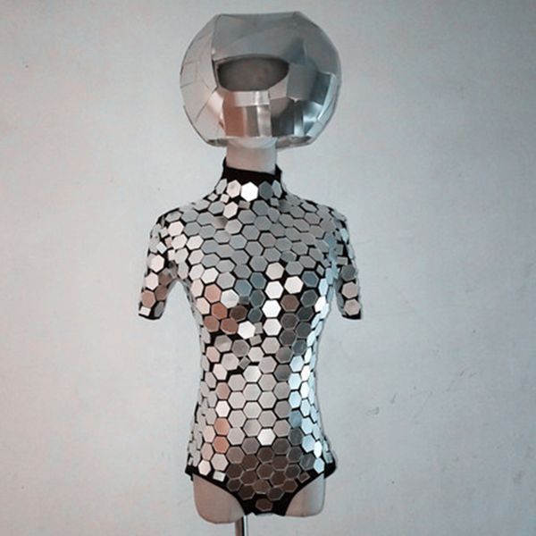 

зеркало сценические костюмы женщин серебряный зеркальные с коротким рукавом комбинезон-бар певец dj дс сексуальное боди ночной клуб износ па, Black;red