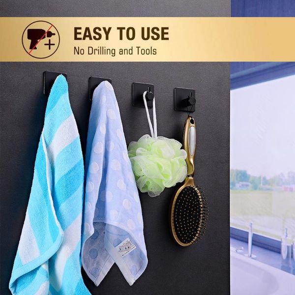 

4pc hook kitchen creative sticky punch-single hook stainless steel hanger for kitchen bathroom wall hooks dropshipping