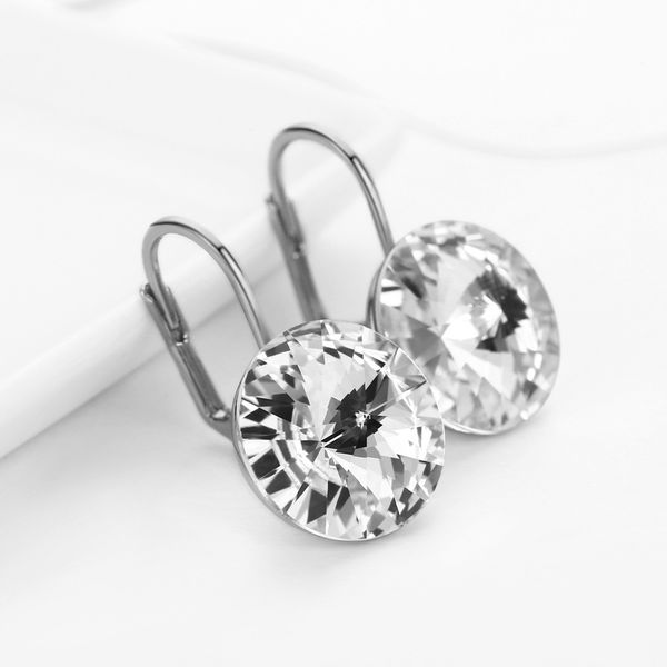 

день букле d'oreille femme сделано с элементами swarovski elements кристалл новая мода brands круглая форма серьги падение подарок для матер, Silver