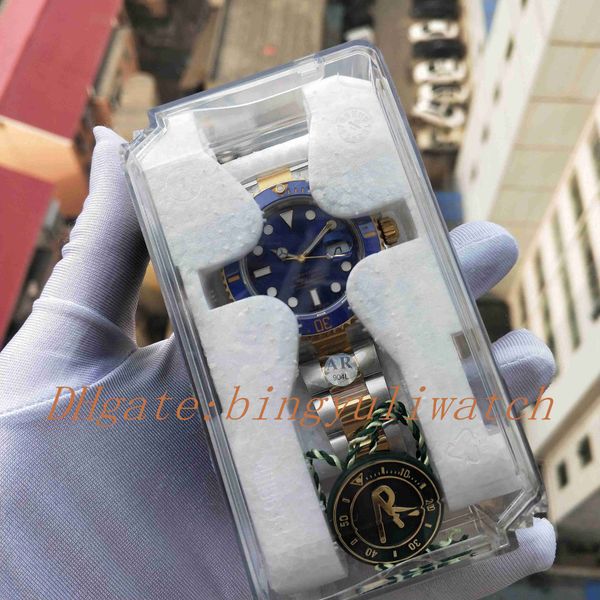 

luxury arf factory new upgrade version 904l steel cal.3135 movement 40mm 116613 blue black ceramic bezel automatic diving men watch watches, Slivery;brown