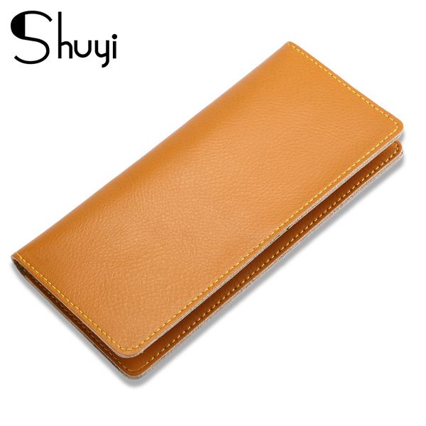 

leather simple ladies wallet fashion multifunction wallet long clutch women casual card case, Red;black
