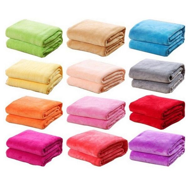

small super warm solid warm micro plush fleece blanket throw rug sofa bedding 50x70cm