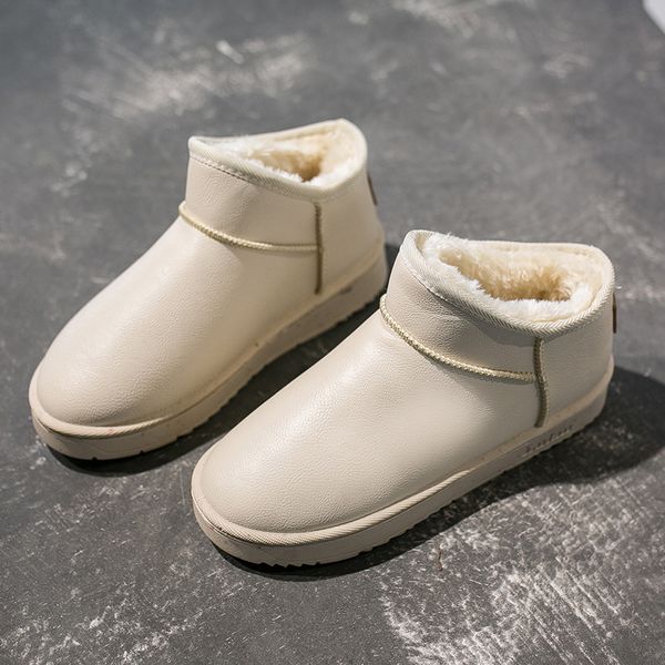 

плюс бархат кожа снега сапоги женские теплый короткие новый стиль мода толстые толстые сапоги дном короткие, Black