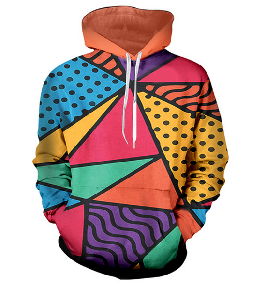 

new fashion cool sweatshirt hoodies 3d print mens womens casual colorful triangle style streetwear clothes rl0198, Black