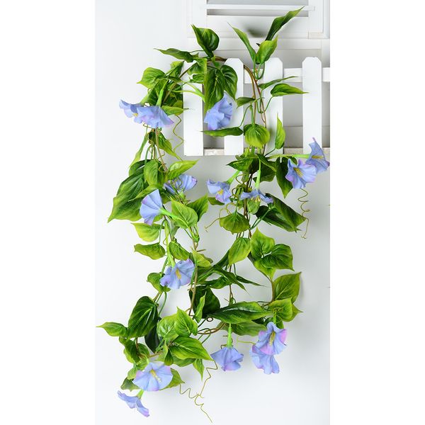

artificial morning glory fake plant leaves hanging vine decoration vivid rattan leaf garden party home wedding decor flower
