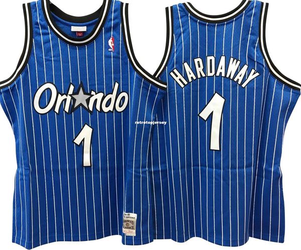 

penny hardaway #1 blue sewn retro vintage jersey mens vest size xs-6xl stitched basketball jerseys ncaa, Black;blue