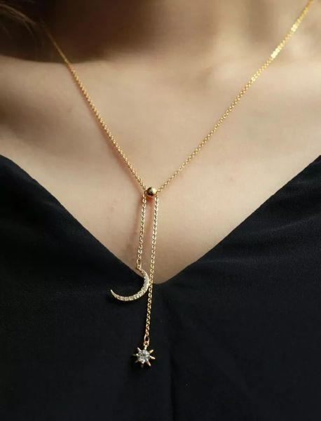 

2018 new fa hion tar and moon y hape per onality necklace