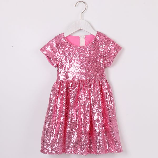 girls pink glitter dress