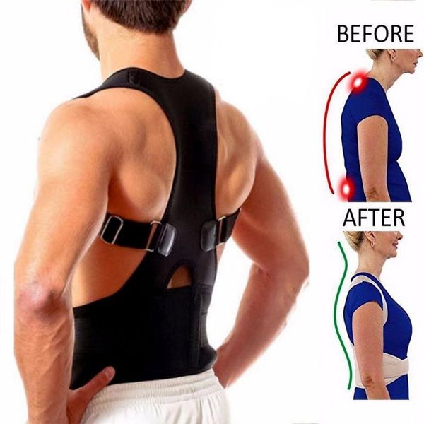 

2019 magnetic posture мужчины назад корректор плечо поддержки поясничный нижней части спины ремень пояс тип b с магнитом-терапии brace, Black;brown
