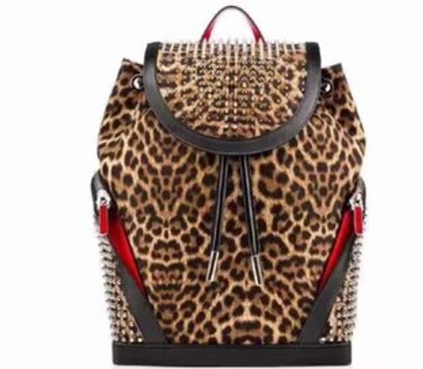 

новые мужчины женщины красное дно esigner рюкзаки крышка роскошный рюкзак натуральная кожа высокое качество заклепки школьные сумки большой