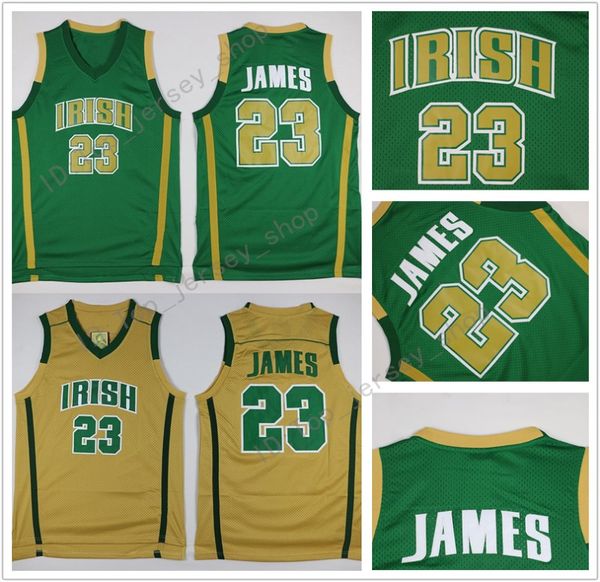 

ncaa irish high school джеймс зеленый белого нашит сент-винсент мэри прошитого колледжа баскетбольного зеленое золото белого, Black