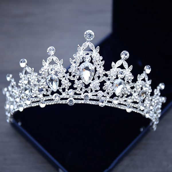 

silver rhinestone baroque bridal crown tiaras for women diadem tiaras for bride wedding crown headdress wholesale